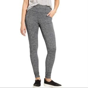 Athleta Women’s Herringbone Metro Grey Black Leggings